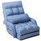 Multi-Position Adjustable Floor Armchair with Lumbar Pillow and Removable Cushion